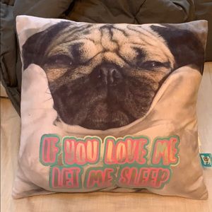 Pug throw pillow